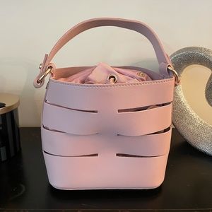 Pink bucket bag